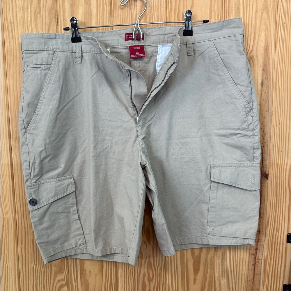 Merona Tan Cargo Shorts Cotton Blend Relaxed Fit